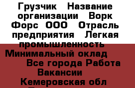 Грузчик › Название организации ­ Ворк Форс, ООО › Отрасль предприятия ­ Легкая промышленность › Минимальный оклад ­ 24 000 - Все города Работа » Вакансии   . Кемеровская обл.,Прокопьевск г.